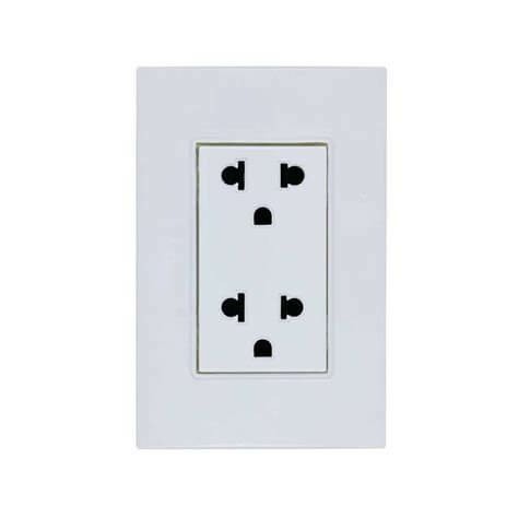 SIMON 2300440-090 Tomacorriente Euroamericana duplex 2P+T, 16A, 127/220V u x