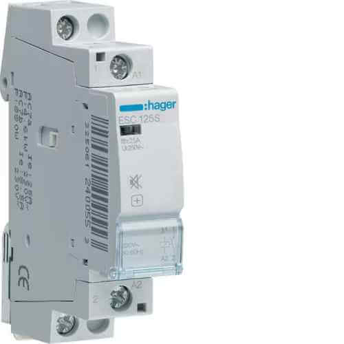 HAGER ESC125S CONTACTOR SILENCIOSO, 25A, 1NA, 230V