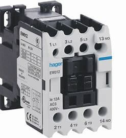 HAGER EW012_C CONTACTOR 12A-AC3 / COIL 220V 50-60HZ