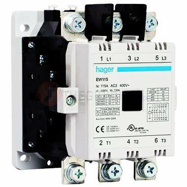 HAGER EW115_C Contactor 115A-AC3 2NO/2NC,  Coil 220V 50-60 Hz u x cja: 1