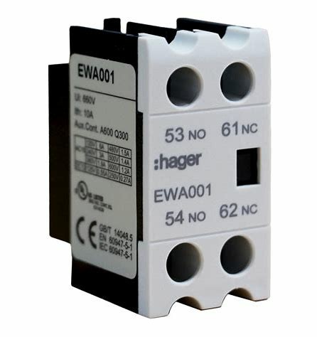 HAGER EWA001 CONTACTO AUXILIAR 1A1B (1N0+1NC)